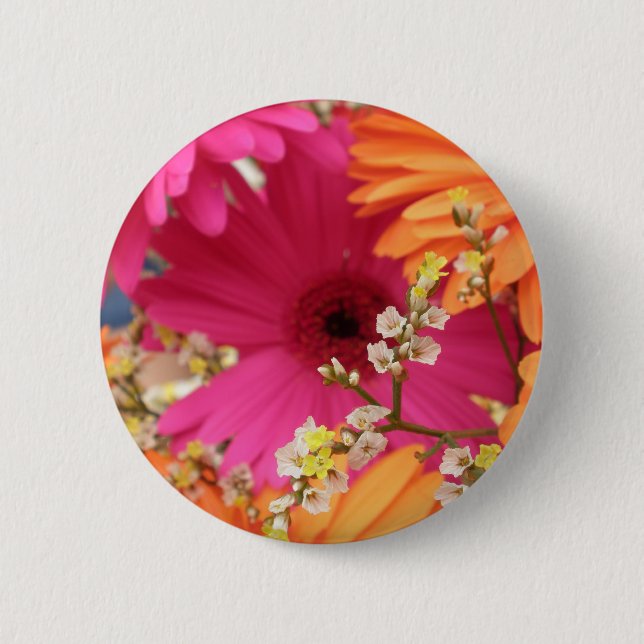 Badge Rond 5 Cm Marguerite de Gerber (Devant)