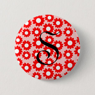 Badge Rond 5 Cm Marguerites
