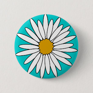 Badge Rond 5 Cm Marguerites