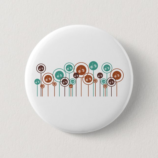 Badge Rond 5 Cm Marguerites de tricot (Devant)