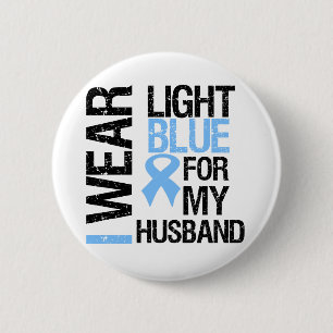 Badge Rond 5 Cm Mari bleu-clair de ruban de cancer de la prostate