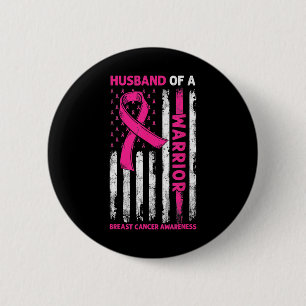 Badge Rond 5 Cm Mari De Sensibilisation Au Cancer Du Sein D'Un Gue