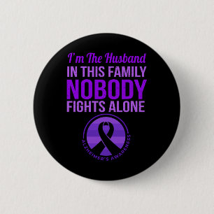 Badge Rond 5 Cm Mari Personne Ne Se Bat Seul Alzheimerheimer Sensi