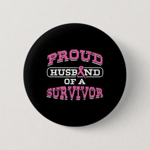 Badge Rond 5 Cm Mari Pink Cancer du sein Survivant Sensibilisation