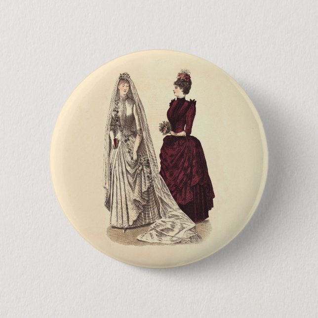 Badge Rond 5 Cm Mariage antique (Devant)