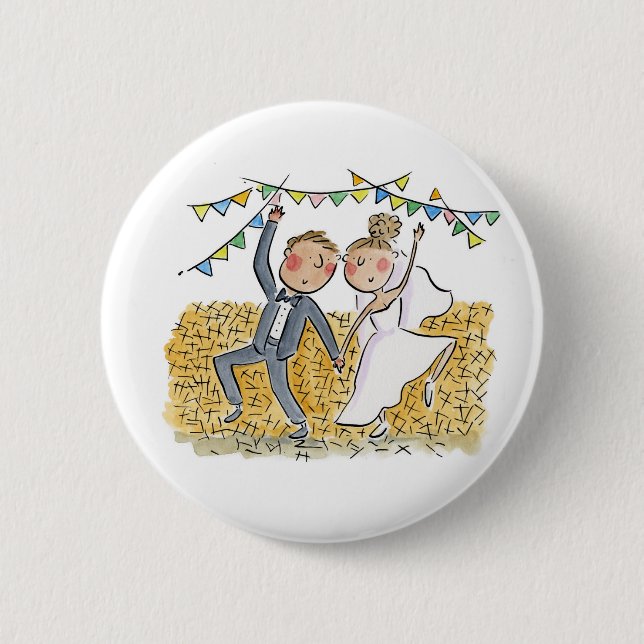 Badge Rond 5 Cm Mariage campagnard (Devant)