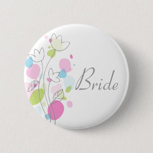 Badge Rond 5 Cm Mariage Confetti moderne pin / bouton