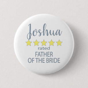 Badge Rond 5 Cm Mariage & Cortège 5 étoiles Père de la mariée