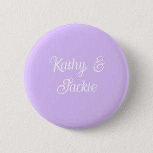 Badge Rond 5 Cm Mariage couple rétro pastel violet nom stylé na