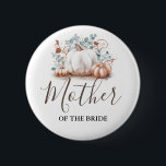 Badge Rond 5 Cm Mariage de automne Citrouille rose or et blanc<br><div class="desc">Bouton mariage pour mère,  père,  soeur,  frère de la mariée ou du marié</div>