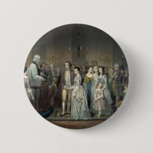 Badge Rond 5 Cm Mariage de George Washington