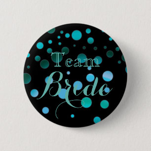 Badge Rond 5 Cm Mariage de l'équipe de Black Blue Parties scintill