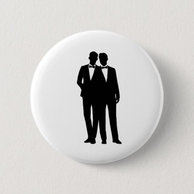 Badge Rond 5 Cm Mariage de mari et mari (Devant)