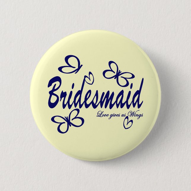 Badge Rond 5 Cm Mariage de papillon/ domestique (Devant)