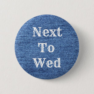 Badge Rond 5 Cm Mariage de thème bleu blanc Denim