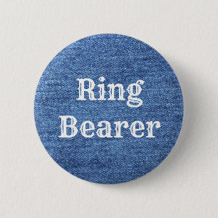 Badge Rond 5 Cm Mariage de thème bleu blanc Denim