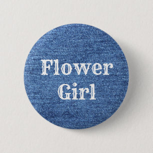 Badge Rond 5 Cm Mariage de thème bleu blanc Denim