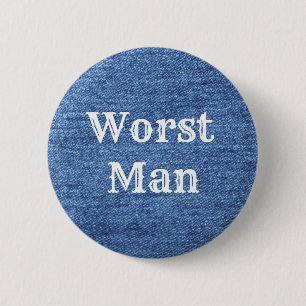 Badge Rond 5 Cm Mariage de thème bleu blanc Denim