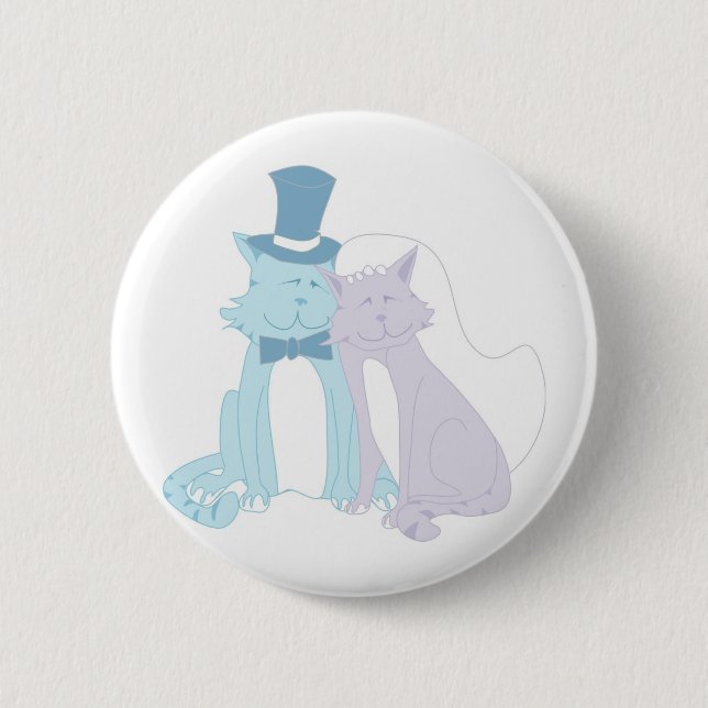 Badge Rond 5 Cm Mariage de thème Cat (Devant)
