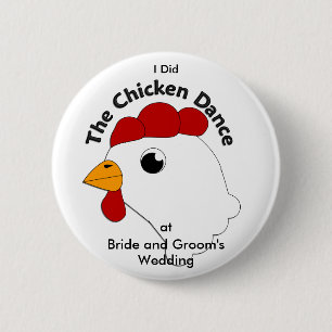 Badge Rond 5 Cm Mariage drôle fait sur commande de danse de poule