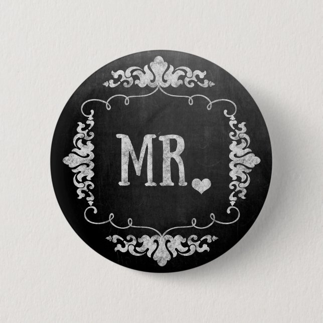 Badge Rond 5 Cm Mariage du tableau de bord "M." (Devant)