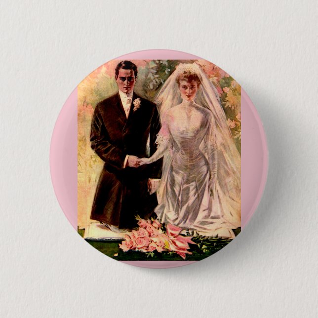 Badge Rond 5 Cm mariage édouardien 1906 (Devant)