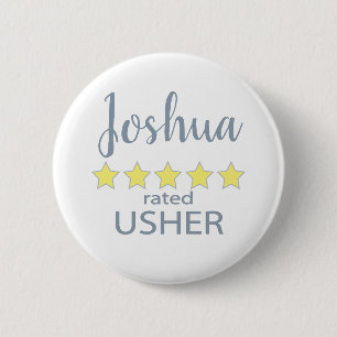 Badge Rond 5 Cm Mariage et mariage 5 étoiles Usher