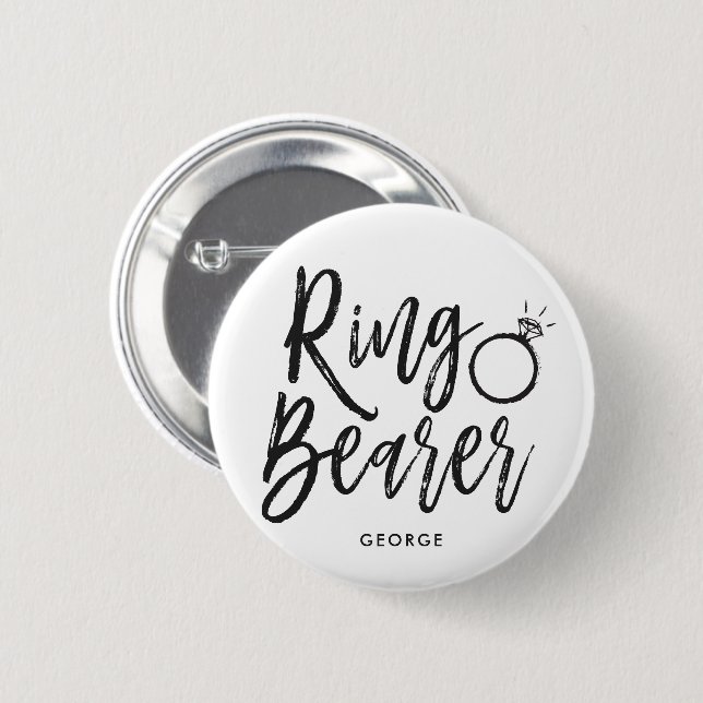Badge Rond 5 Cm Mariage fait sur commande de style de manuscrit de (Devant & derrière)