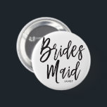 Badge Rond 5 Cm Mariage fait sur commande de style noir de<br><div class="desc">Peu une quelque chose pour vos demoiselles d'honneur ultra spéciales.  Ayez-les heureuses de se tenir prêt votre côté votre jour spécial de mariage avec ce bouton nommé personnalisé unique.

Il comporte les mots "demoiselle d'honneur" dans un texte élégant de style de manuscrit.</div>