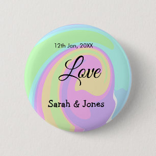 Badge Rond 5 Cm Mariage fiançailles couple coloré bohpattern