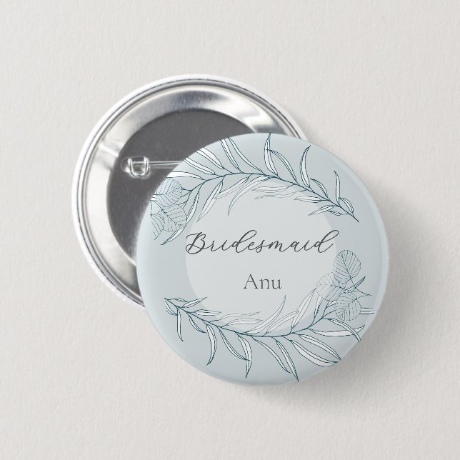 Badge Rond 5 Cm Mariage Fleur sauvage Elegant Boho (Devant & derrière)