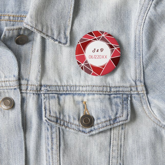 Badge Rond 5 Cm Mariage Géométrique Élégant (En situation)