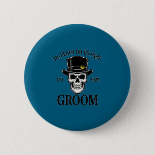 Badge Rond 5 Cm Mariage gothique de Halloween squelette de mariée