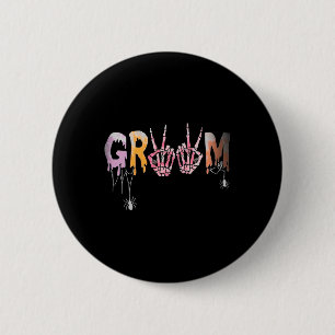 Badge Rond 5 Cm Mariage gothique Épouvantable Halloween squelette