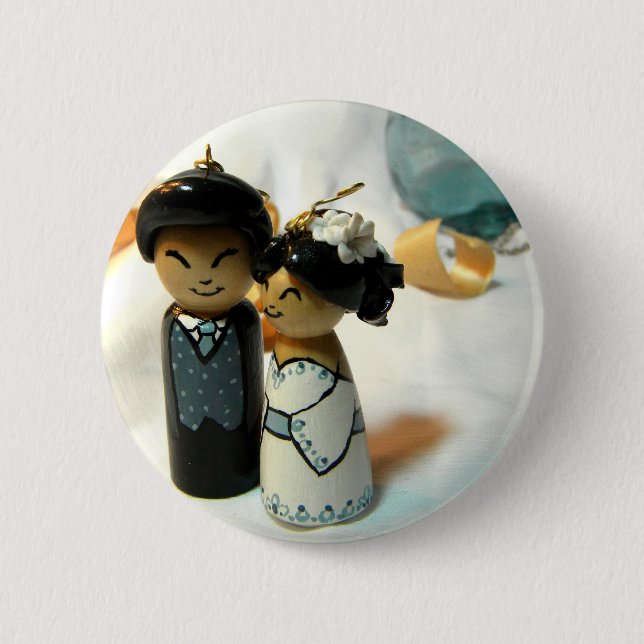 Badge Rond 5 Cm Mariage I de Kokeshi (Devant)