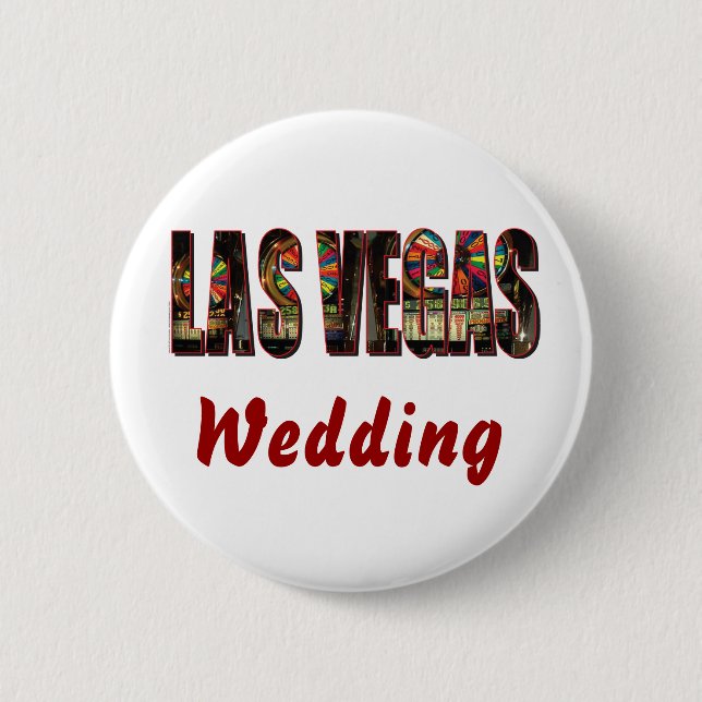 Badge Rond 5 Cm Mariage Las Vegas (Devant)