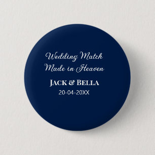 Badge Rond 5 Cm Mariage Match fait au ciel mariage faveurs bleu