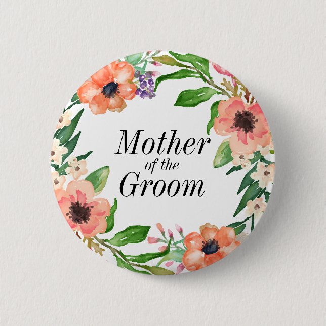 Badge Rond 5 Cm Mariage nuptiale de partie de Boho (Devant)