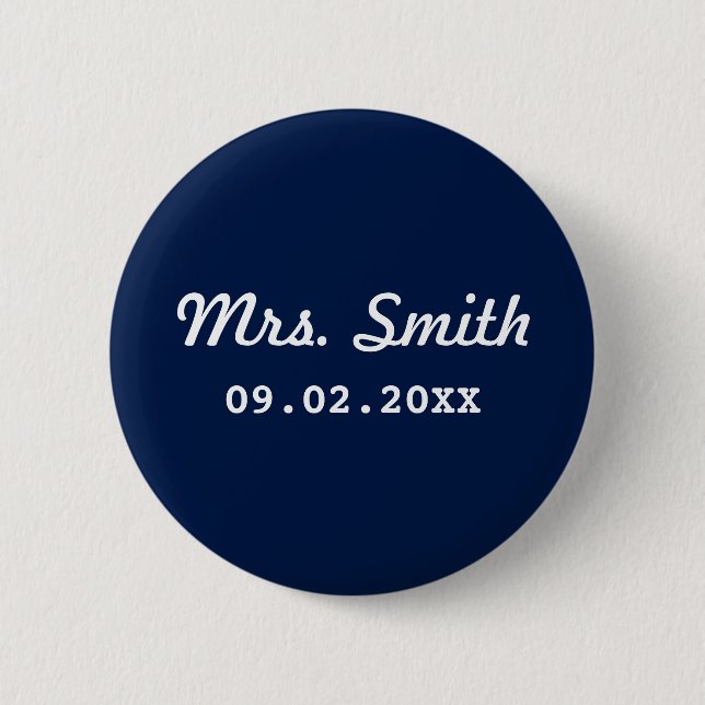 Badge Rond 5 Cm Mariage nuptiale fait sur commande (Devant)