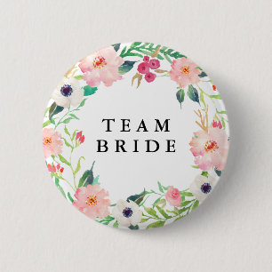 Badge Rond 5 Cm Mariage nuptiale floral de partie de ressort
