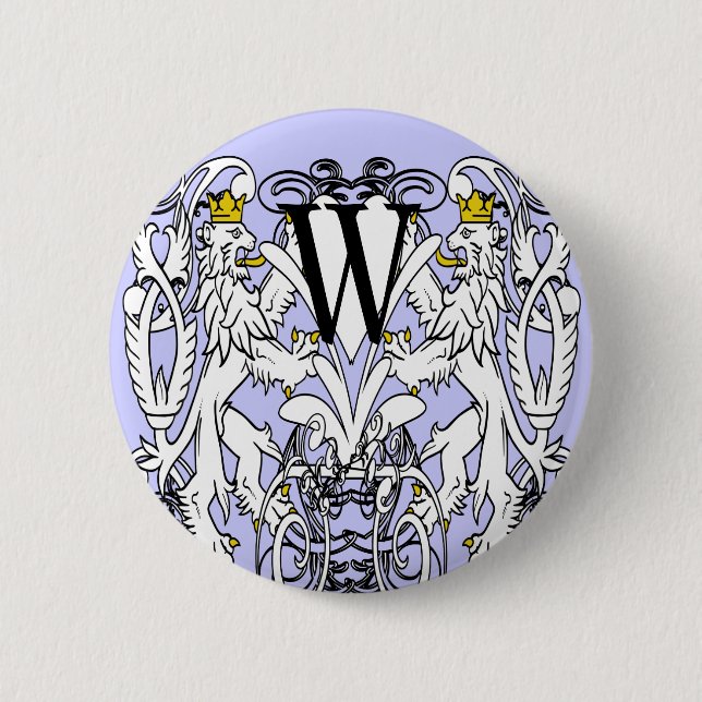 Badge Rond 5 Cm Mariage Renaissance Lion Rampant (Devant)