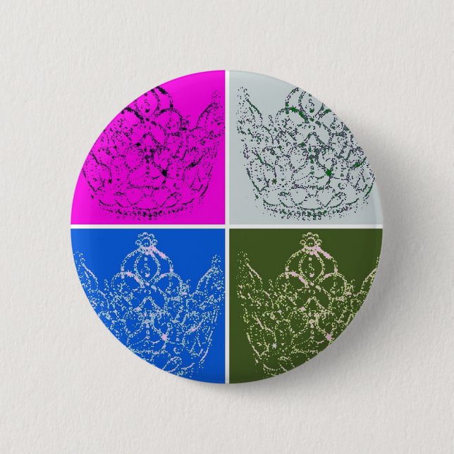 Badge Rond 5 Cm Mariage royal/Couronne (Devant)