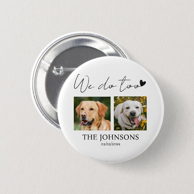 Badge Rond 5 Cm Mariage sur mesure pour animaux de compagnie (Devant & derrière)