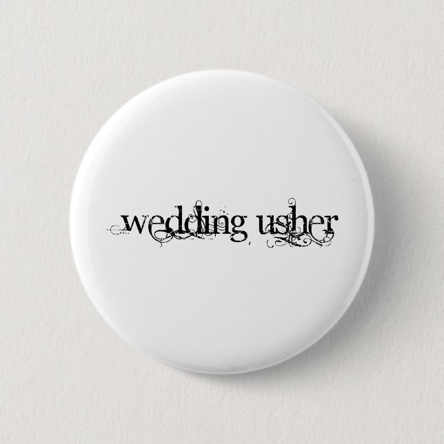 Badge Rond 5 Cm Mariage Usher (Devant)