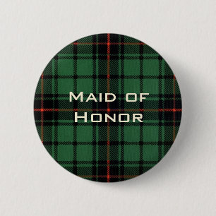 Badge Rond 5 Cm Mariage Vintage, Motif Moderne Tartan Davidson