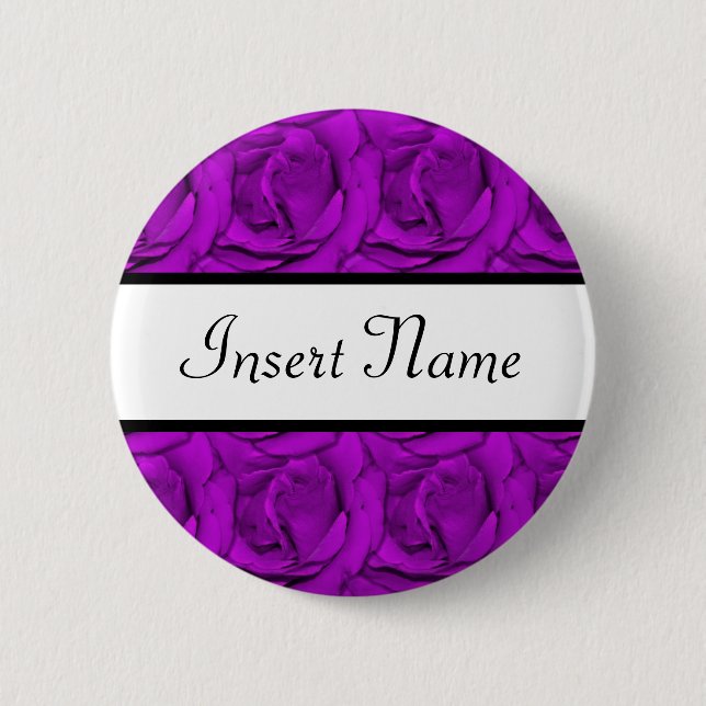 Badge Rond 5 Cm mariage violet Rose (Devant)