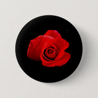 Badge Rond 5 Cm Mariages Rose Rouge Rouge Fleur Élégante