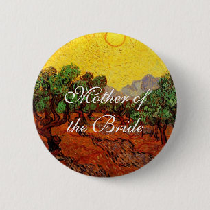 Badge Rond 5 Cm Mariages, Vincent van Gogh Olive Trees