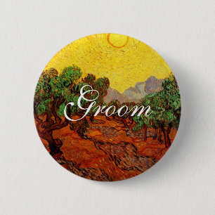 Badge Rond 5 Cm Mariages,Vincent van Gogh Oliviers