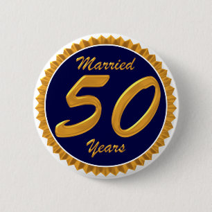 Badge Rond 5 Cm Marié 50 ans